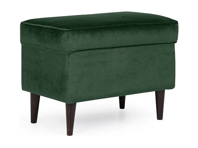 Pouf design velours vert et wengé Havo