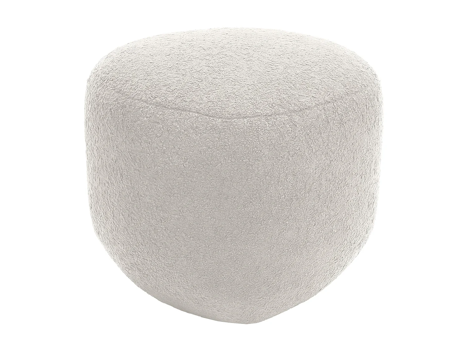Tabouret - Tissu & Blanc - Crème - Alfrisa