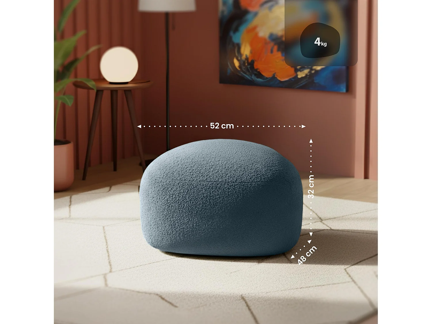 Tabouret - Tissu & Blanc - Gris foncé - Alfrisa