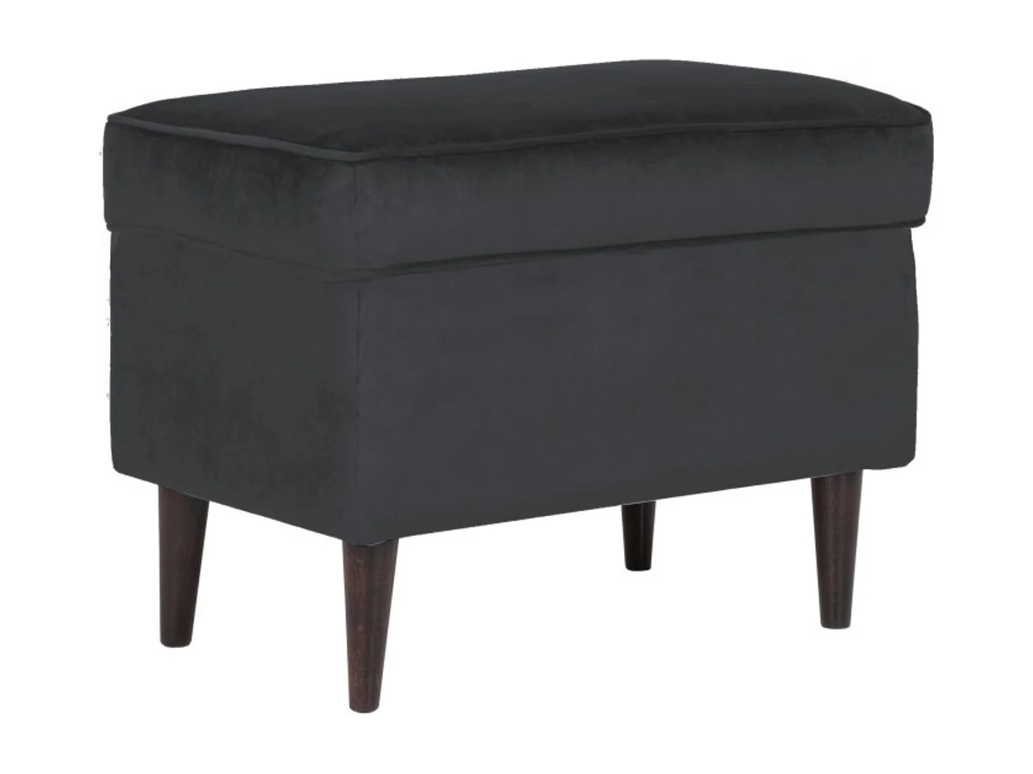 Pouf design velours noir et wengé Havo