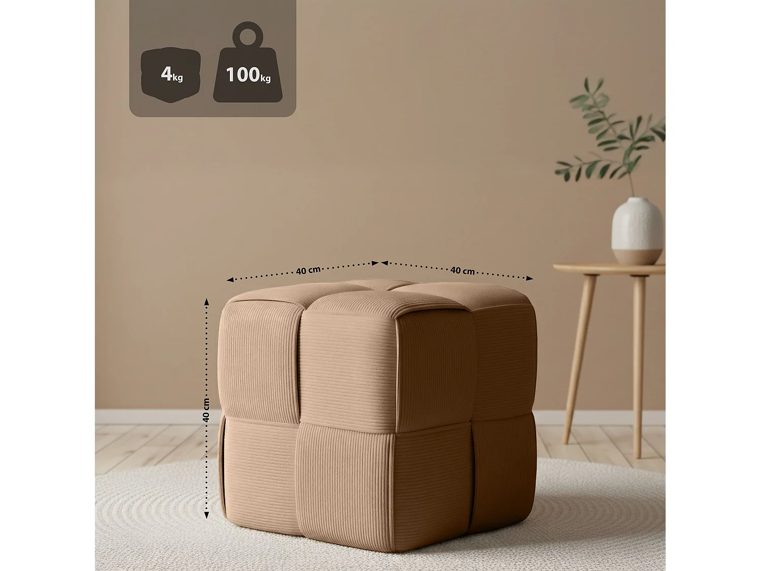 Tabouret - Cordon & Blanc - Taupe - Forinta