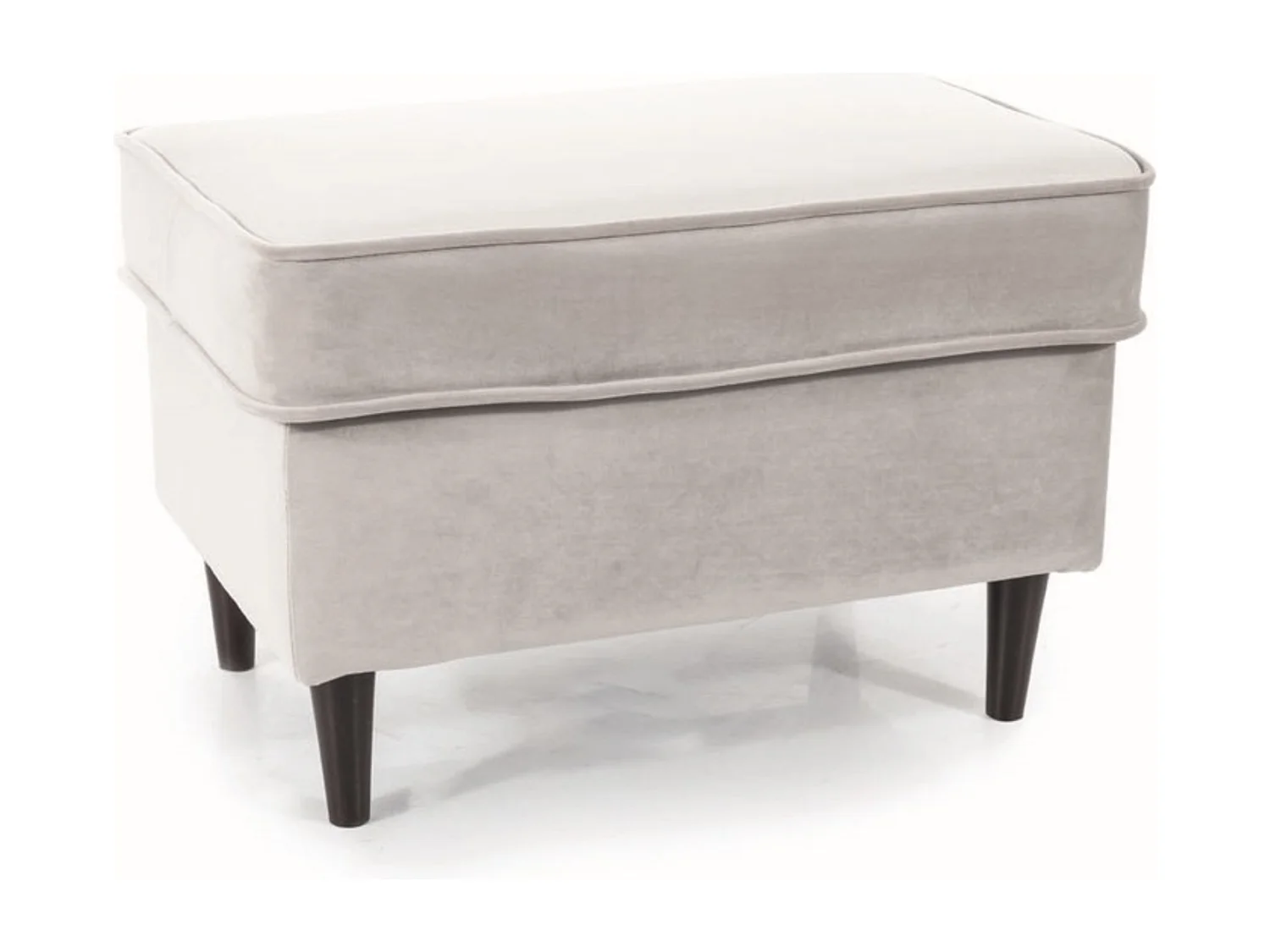 Pouf design velours gris clair et wengé Havo