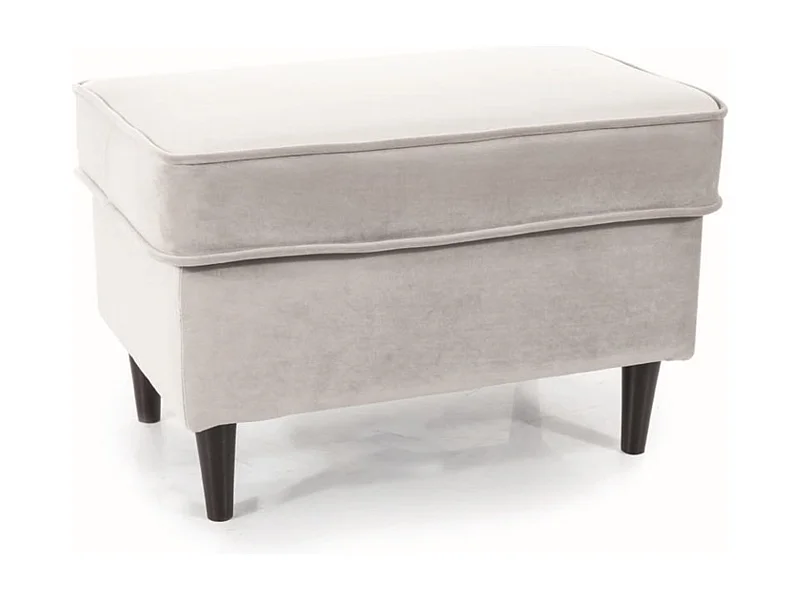 Pouf design velours gris clair et wengé Havo