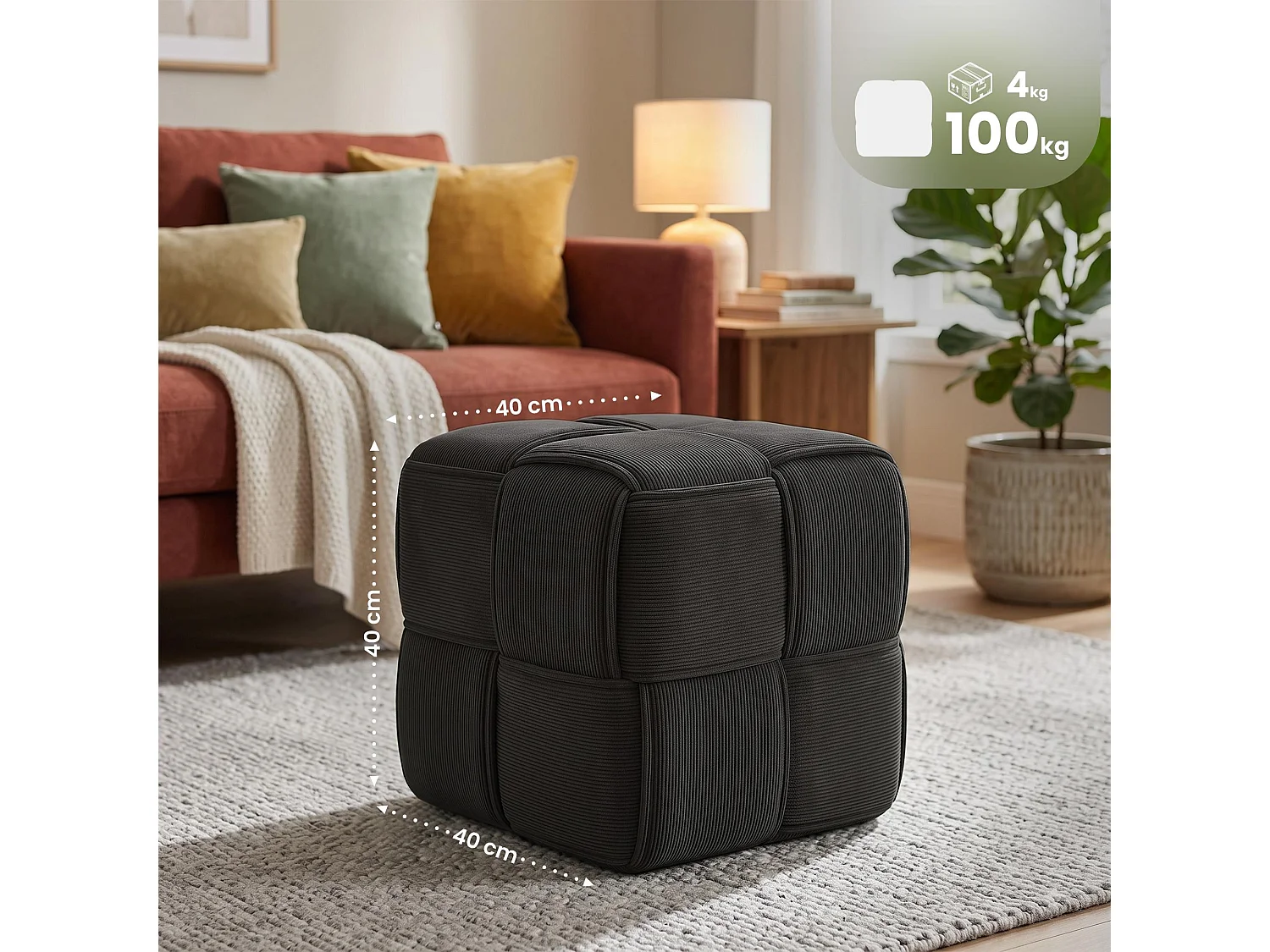 Tabouret - Cordon - Gris foncé - Forinta