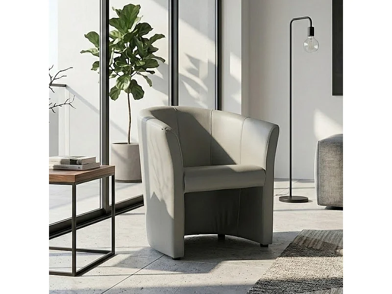 Fauteuil cabriolet confort écocuir gris Tisso