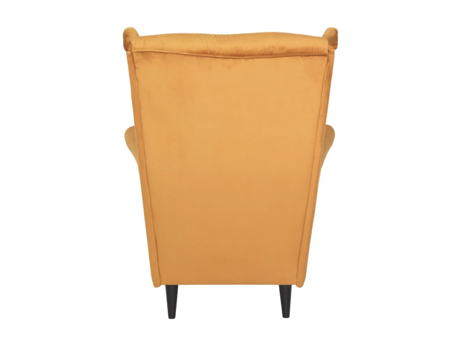 Fauteuil bergère capitonné velours jaune curry Jolt