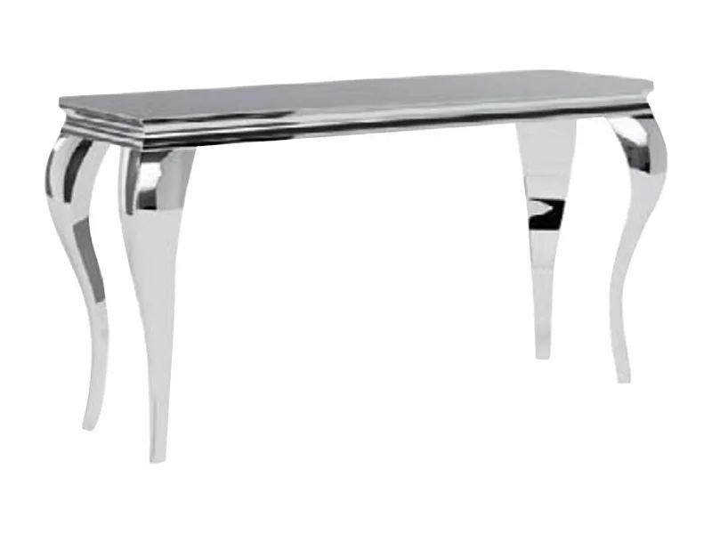 Console baroque métal & verre trempé noir 120cm Bolti