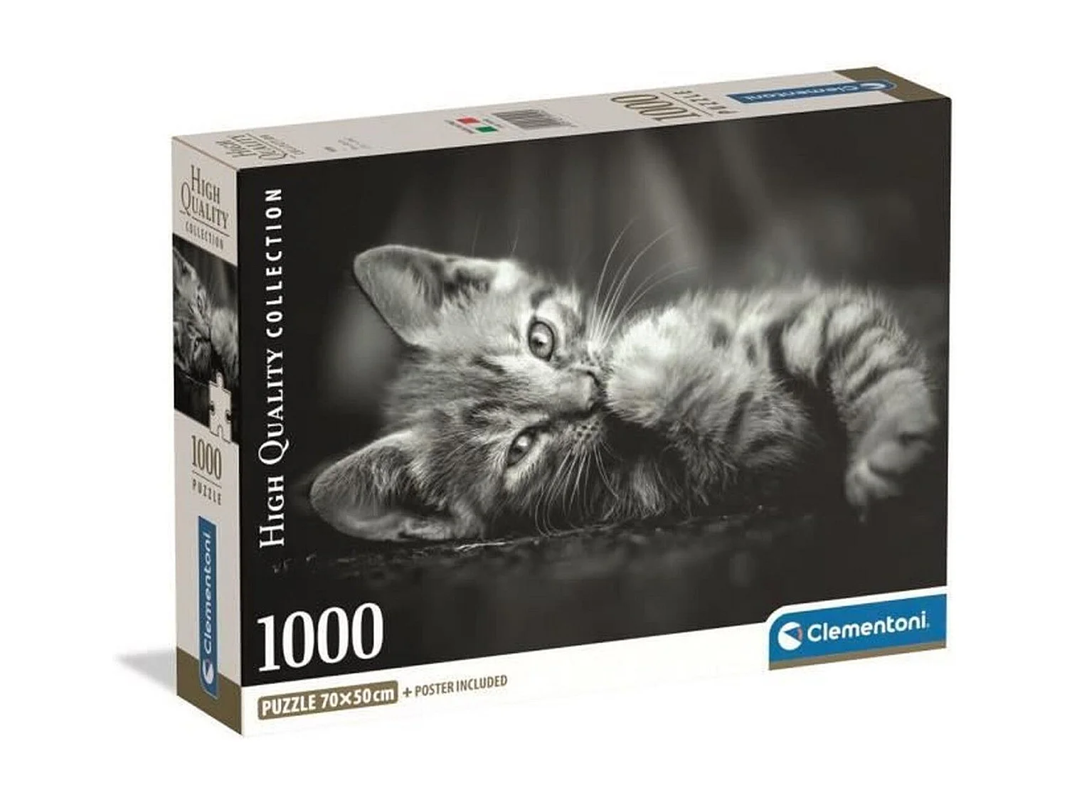 Rompecabezas Kitty, imagen de gato blanco y negro, 1000 piezas
