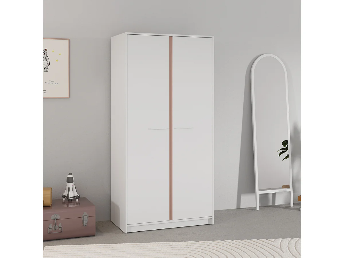 Szafa 2-drzwiowa biała wys. 180,9 cm ARLO