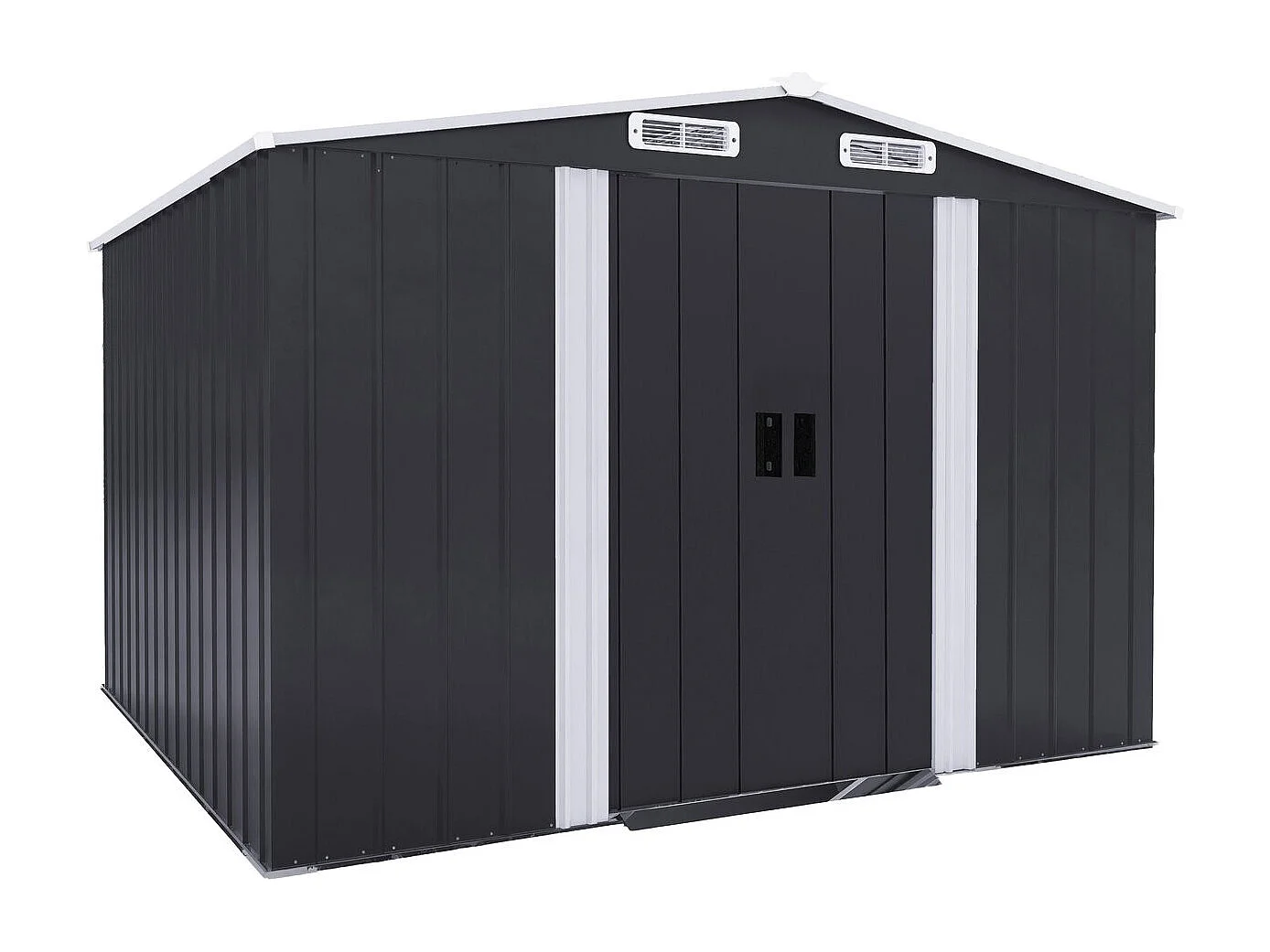 Abri de jardin métal avec porte coulissante "Boston" - 6,54 m² - Gris