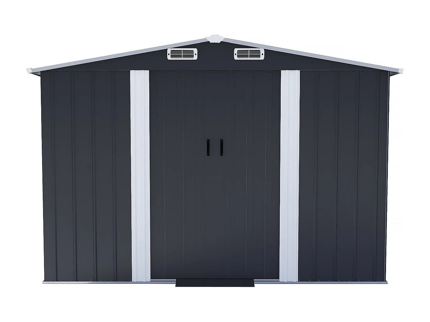 Telheiro metálico para jardim "Boston" com porta de correr - 6,54 m² - Cinzento