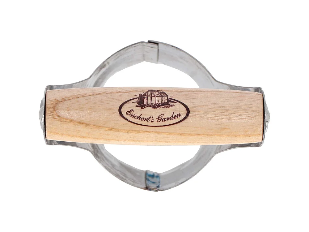 Foraterra plantador de bulbos de flores en acero inoxidable con mango de madera