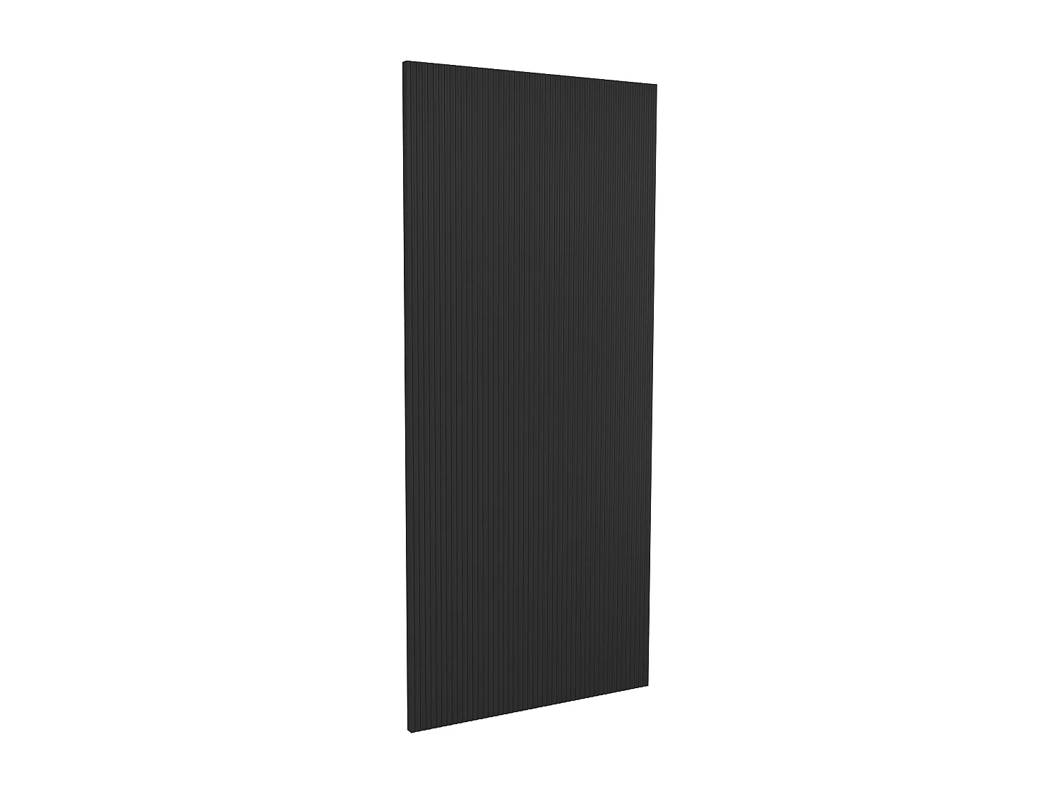 Porta scorrevole in legno e MDF con binario invisibile Scanalato nero - 83 x 210 cm - LORVISA