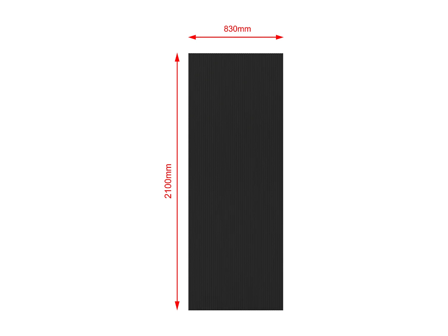Porta scorrevole in legno e MDF con binario invisibile Scanalato nero - 83 x 210 cm - LORVISA