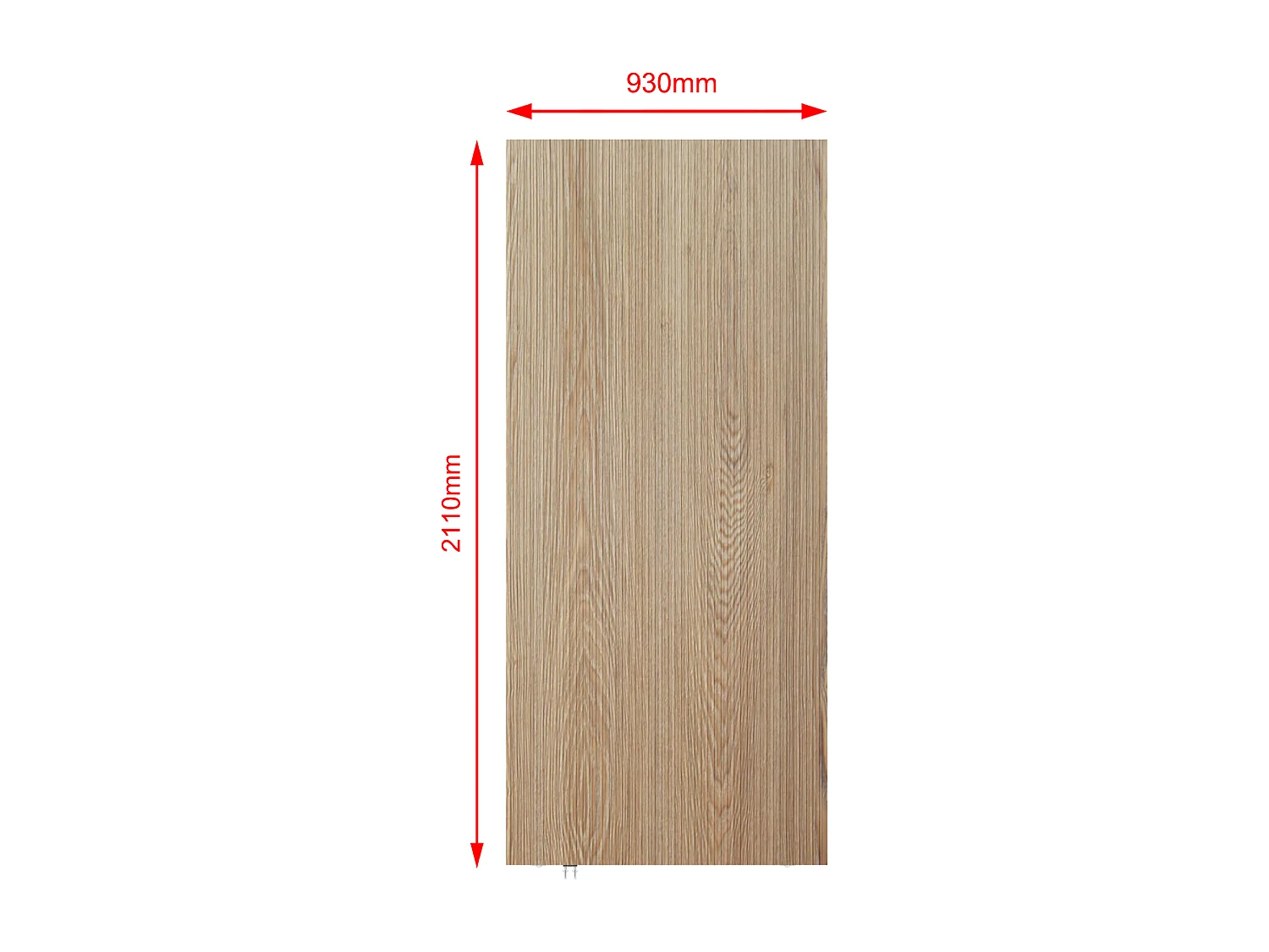 Schiebetür aus Holz und MDF mit unsichtbarer Laufschiene - Naturell hell gestreift - 93 x 210 cm - LORVISA