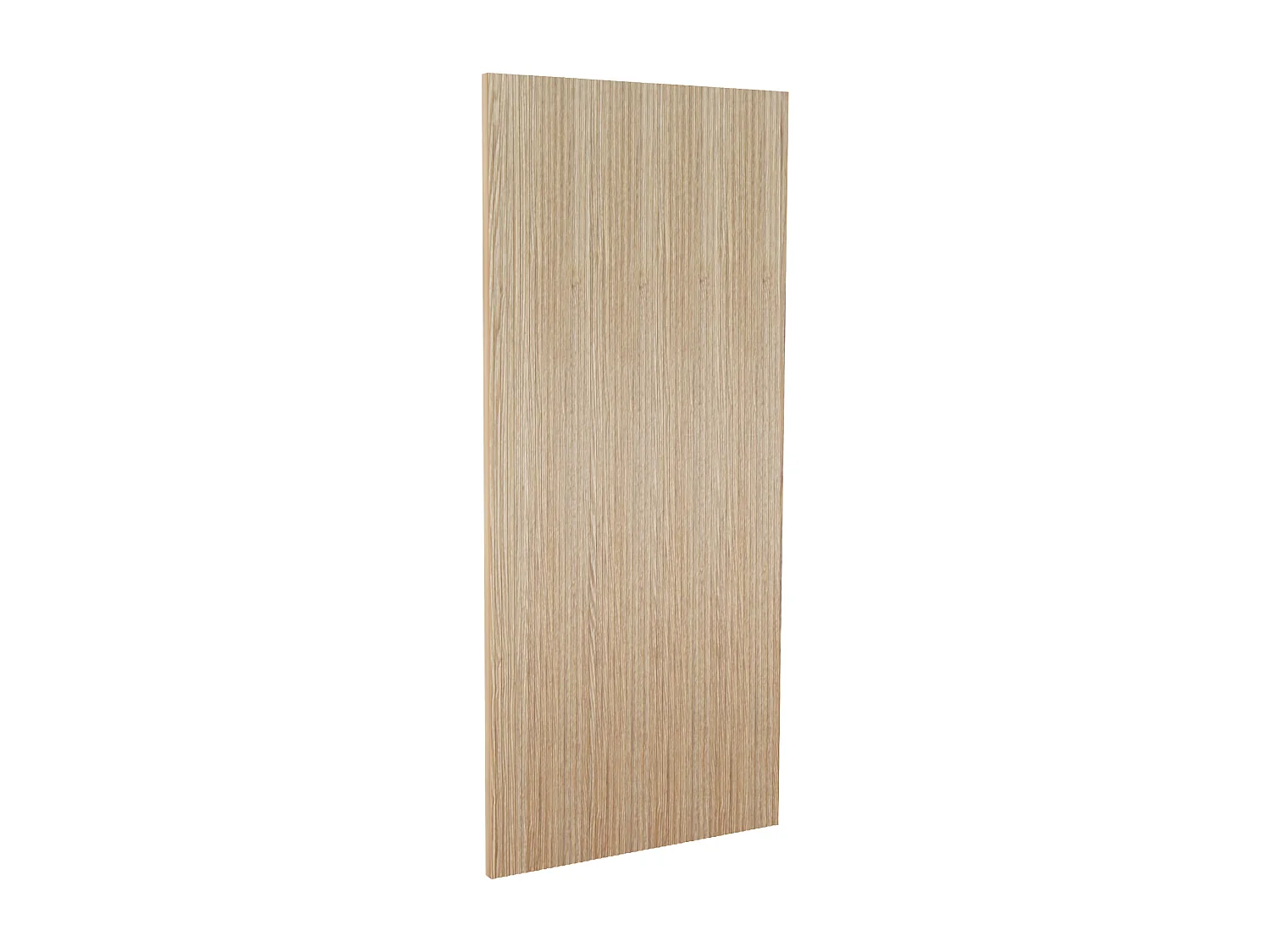 Porta scorrevole in legno e MDF con binario invisibile Scanalato naturale chiaro - 83 x 210 cm - LORVISA