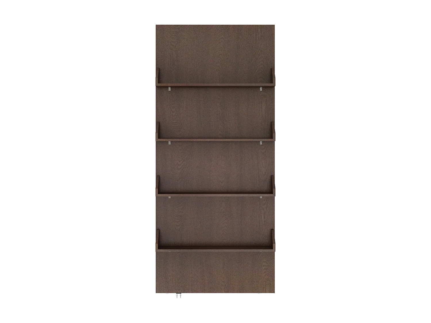 Porte coulissante en bois et MDF avec étagères et rail invisible - naturel foncé - 93 x 210 cm - KAZORI
