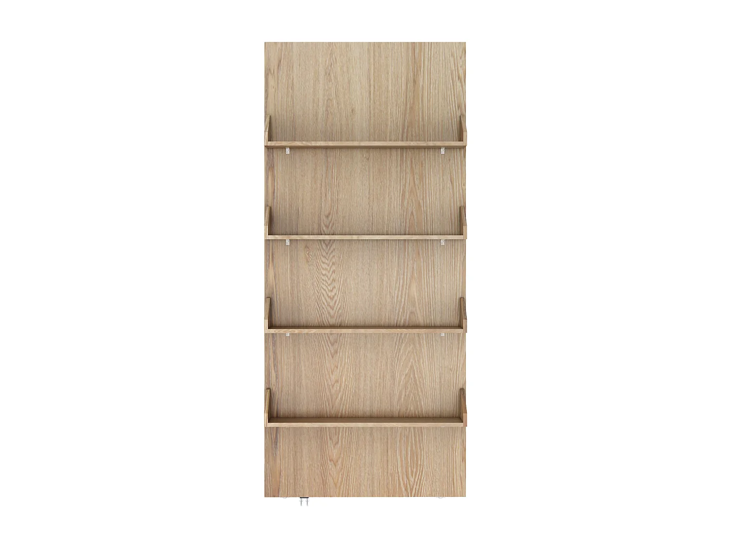 Porte coulissante en bois et MDF avec étagères et rail invisible - naturel clair - 93 x 210 cm - KAZORI