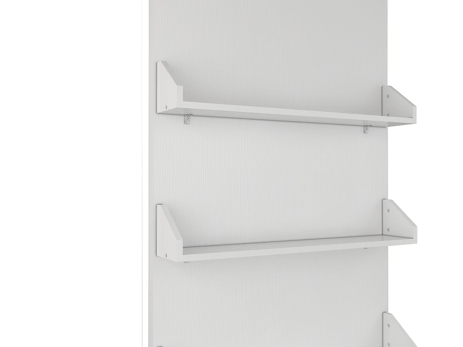 Porte coulissante en bois et MDF avec étagères et rail invisible - blanc - 93 x 210 cm - KAZORI