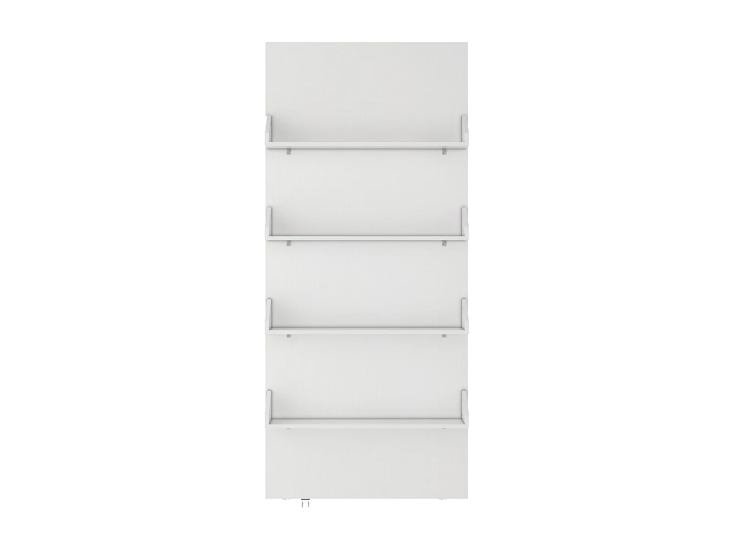 Porte coulissante en bois et MDF avec étagères et rail invisible - blanc - 93 x 210 cm - KAZORI