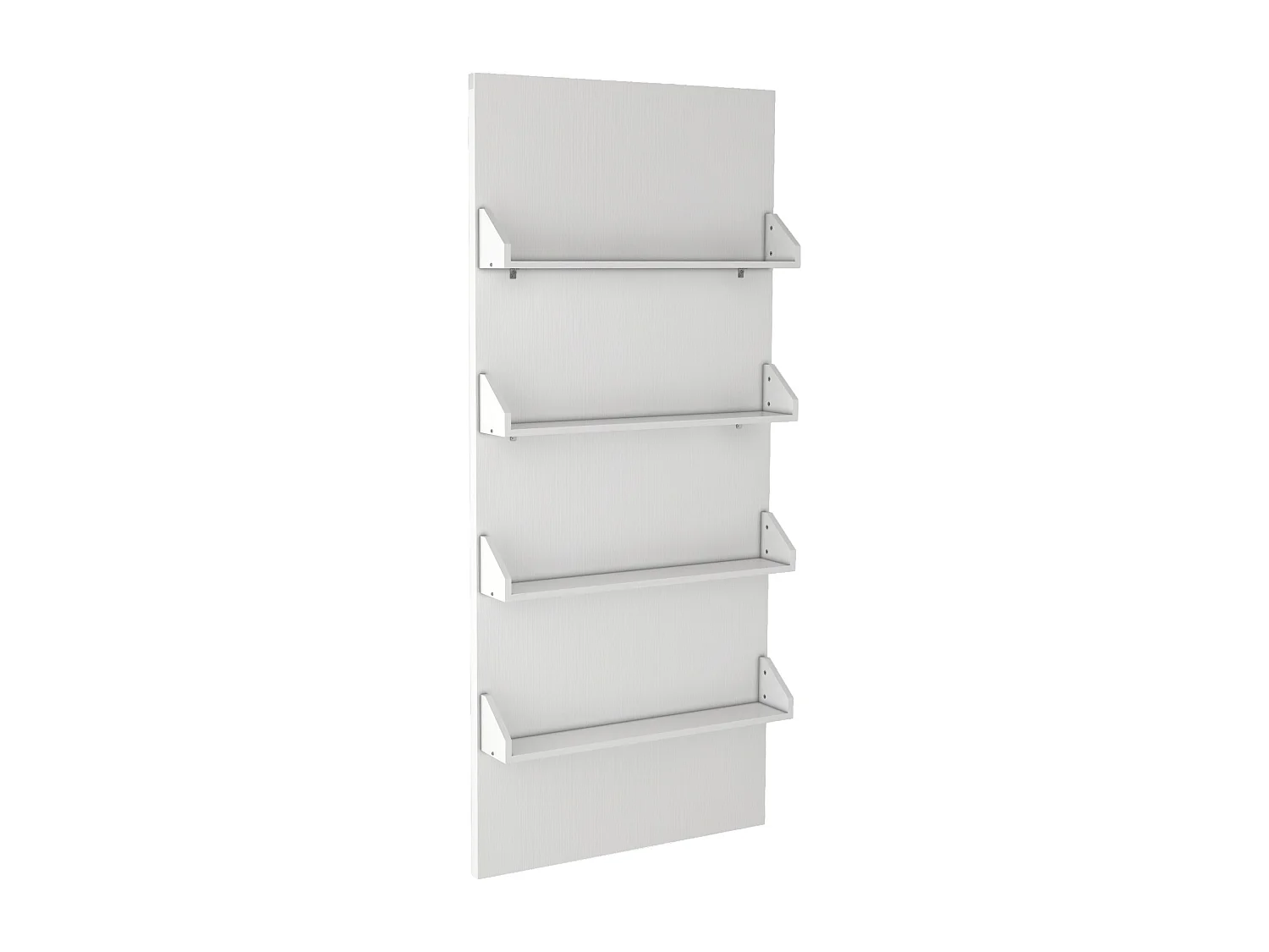 Porte coulissante en bois et MDF avec étagères et rail invisible - blanc - 93 x 210 cm - KAZORI