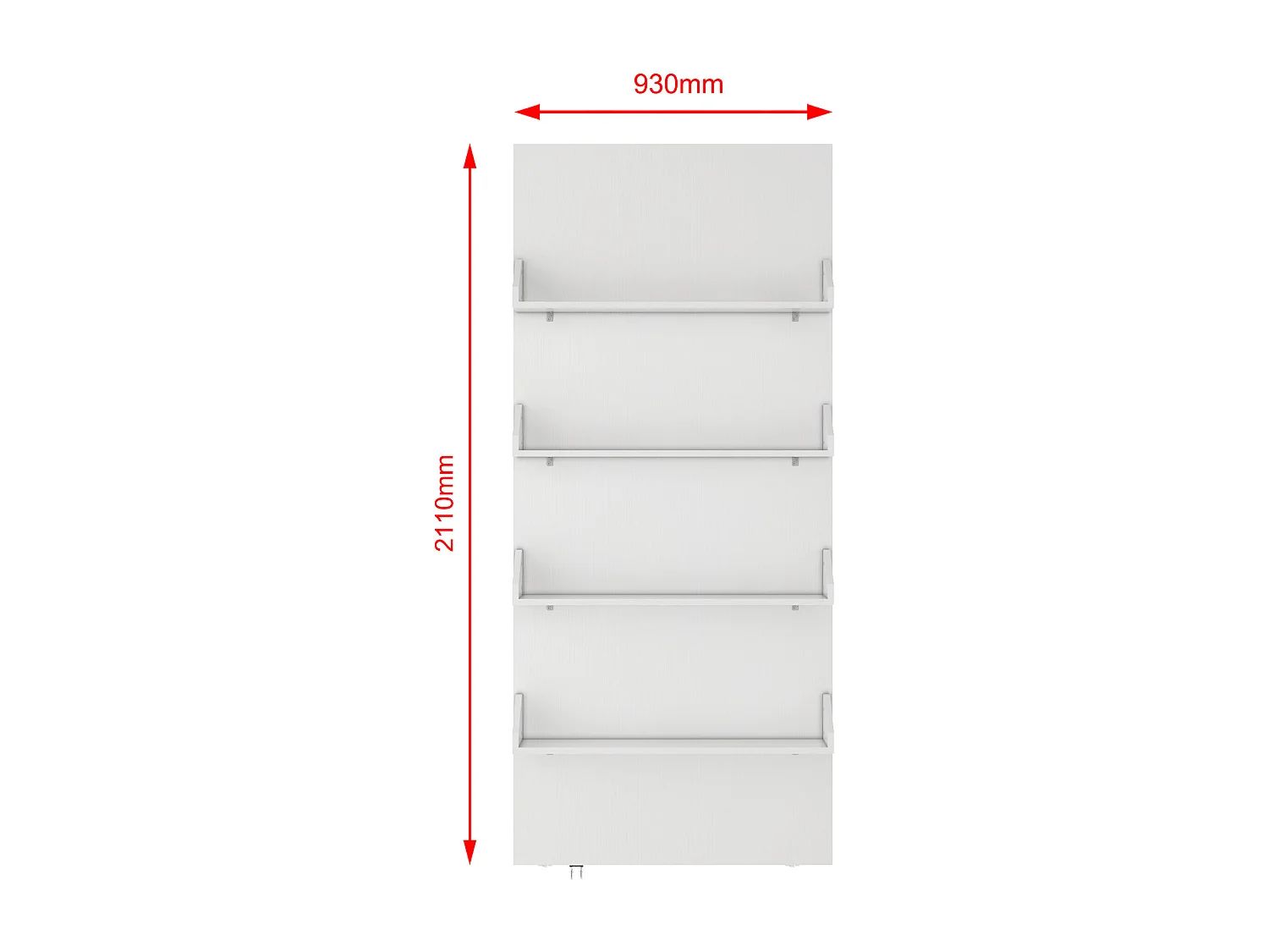 Porte coulissante en bois et MDF avec étagères et rail invisible - blanc - 93 x 210 cm - KAZORI