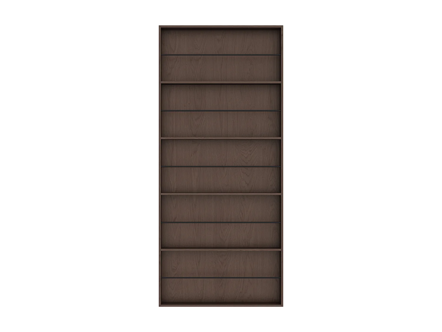 Porta scorrevole in legno e MDF con mensole e binario invisibile - naturale scuro - 93 x 210 cm - SOKARI