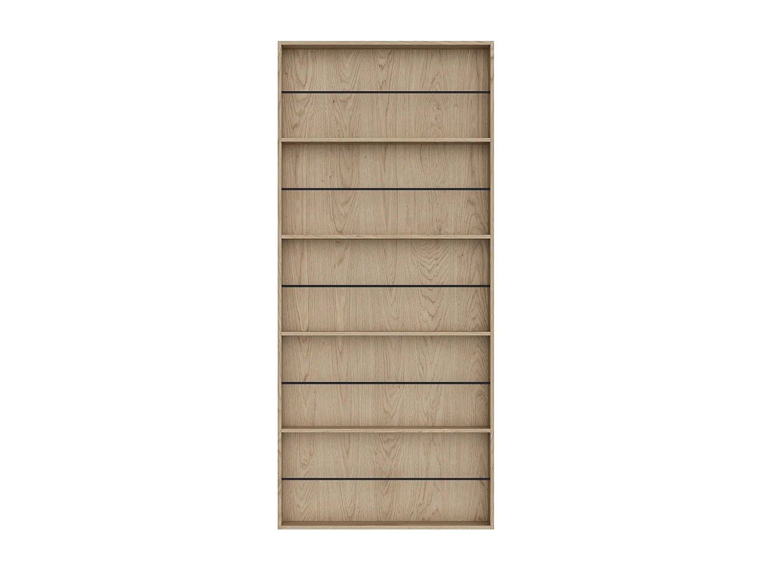 Porta scorrevole in legno e MDF con mensole e binario invisibile - naturale chiaro - 93 x 210 cm - SOKARI