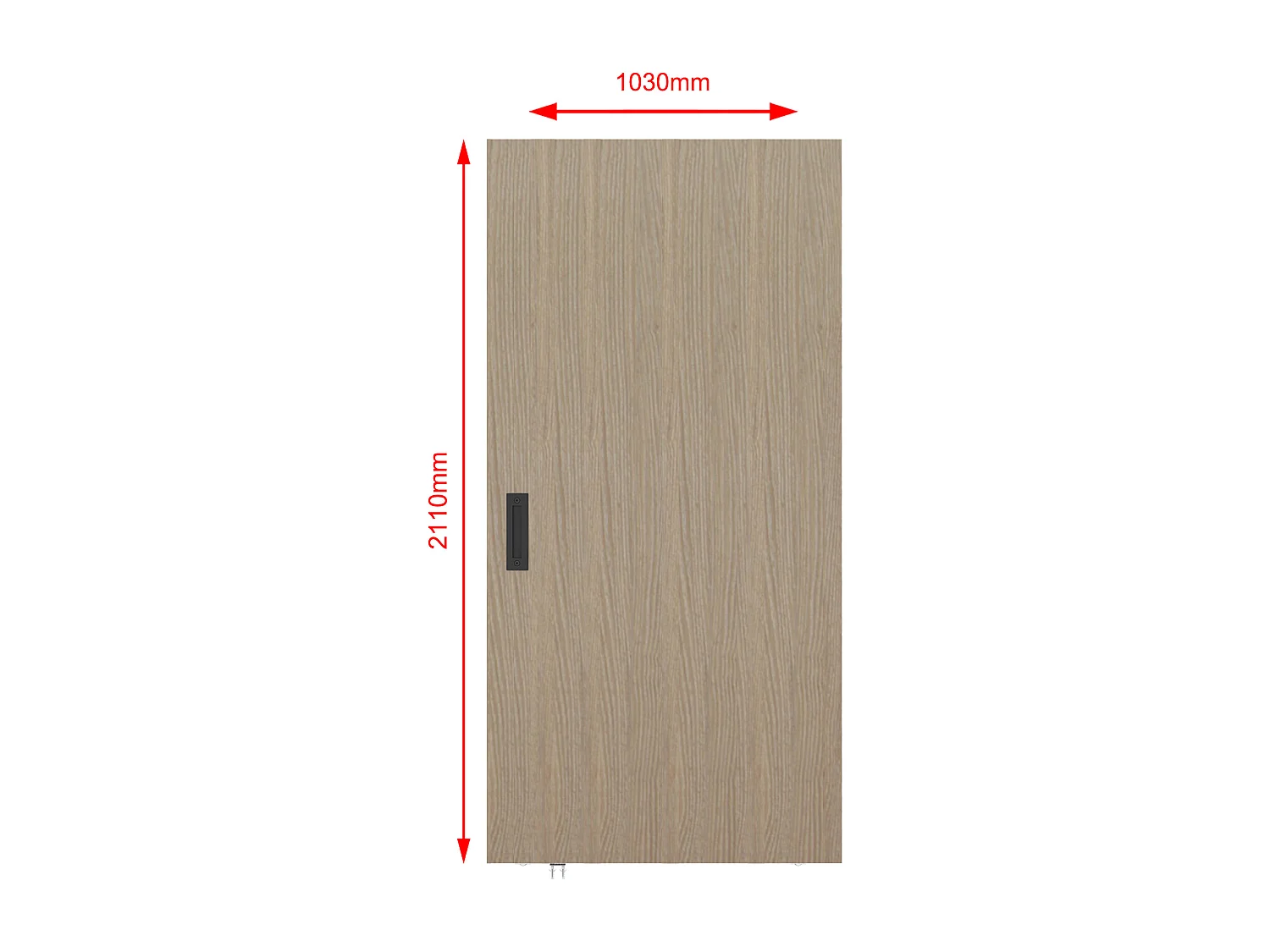 Porte coulissante en bois et MDF avec rail invisible - Chêne clair - 103 x 210 cm - BOCAZI