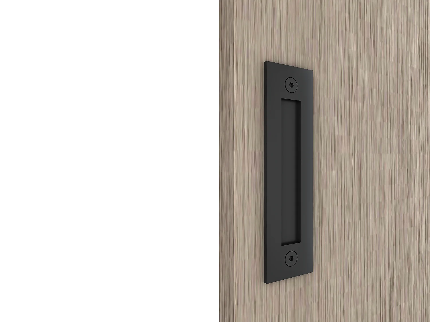 Porte coulissante en bois et MDF avec rail invisible - Chêne clair - 103 x 210 cm - BOCAZI