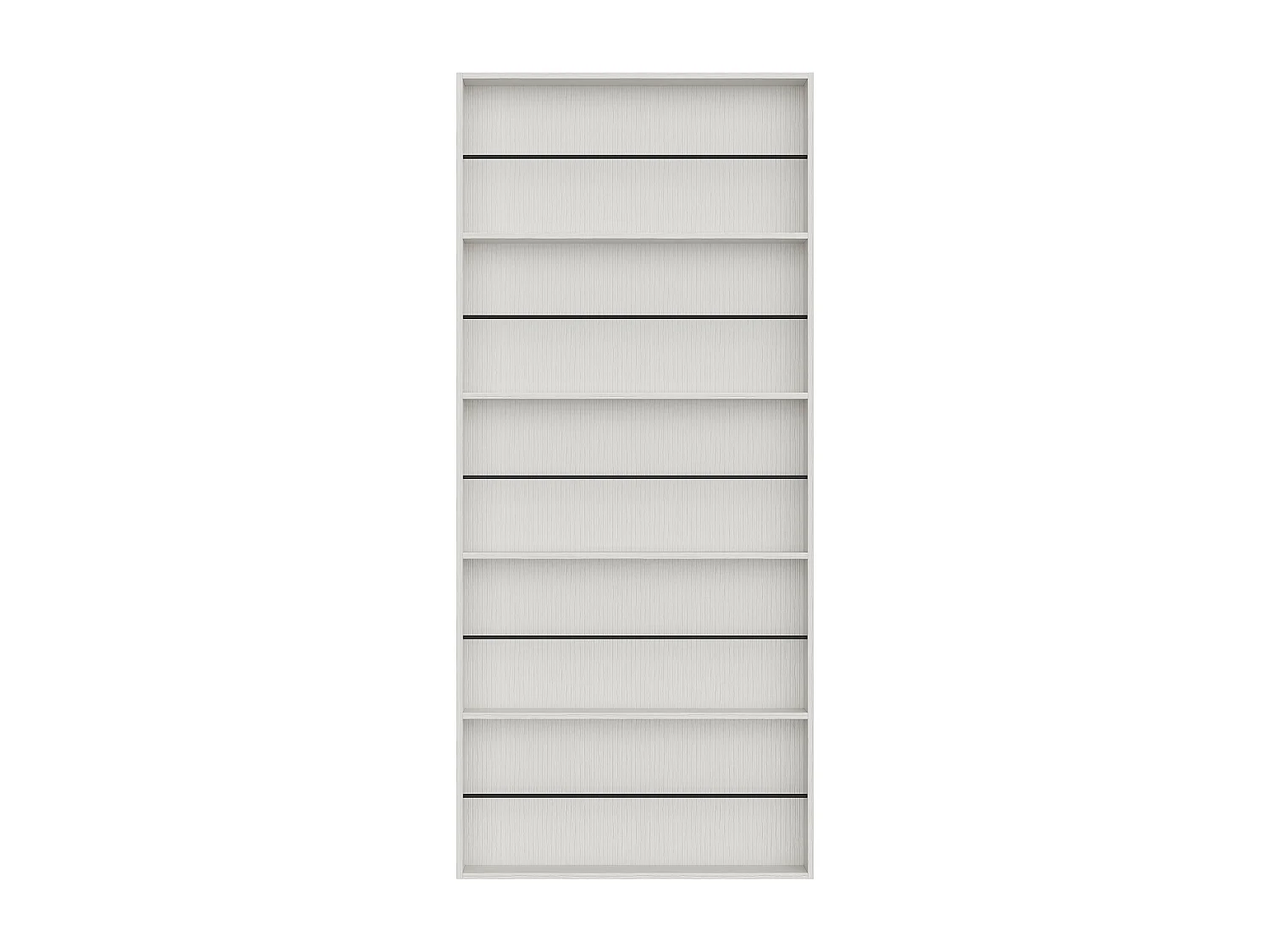 Porta scorrevole in legno e MDF con mensole e binario invisibile - Bianco - 93 x 210 cm - SOKARI
