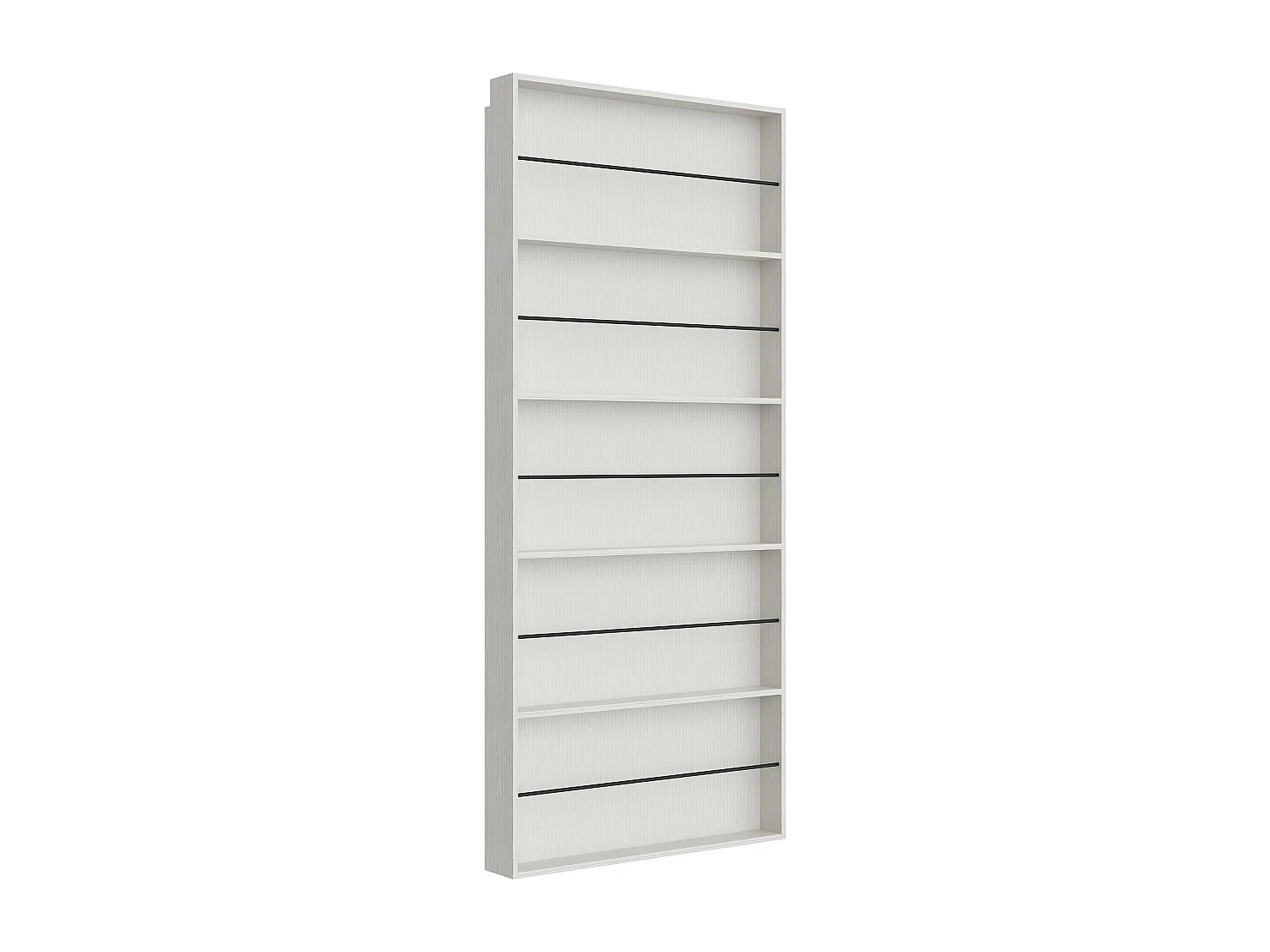 Porta scorrevole in legno e MDF con mensole e binario invisibile - Bianco - 93 x 210 cm - SOKARI