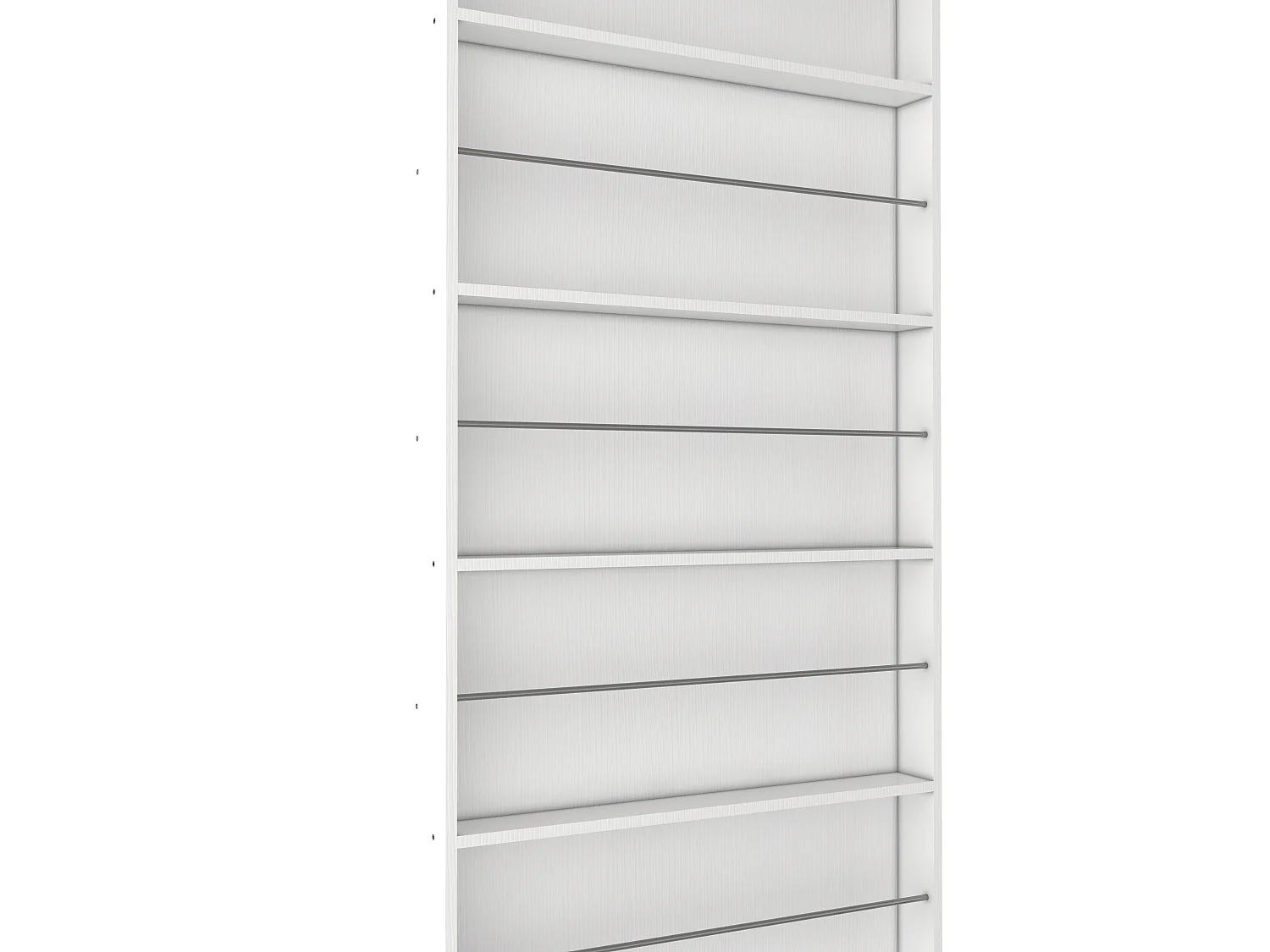 Porta scorrevole in legno e MDF con mensole e binario invisibile - Bianco - 93 x 210 cm - SOKARI