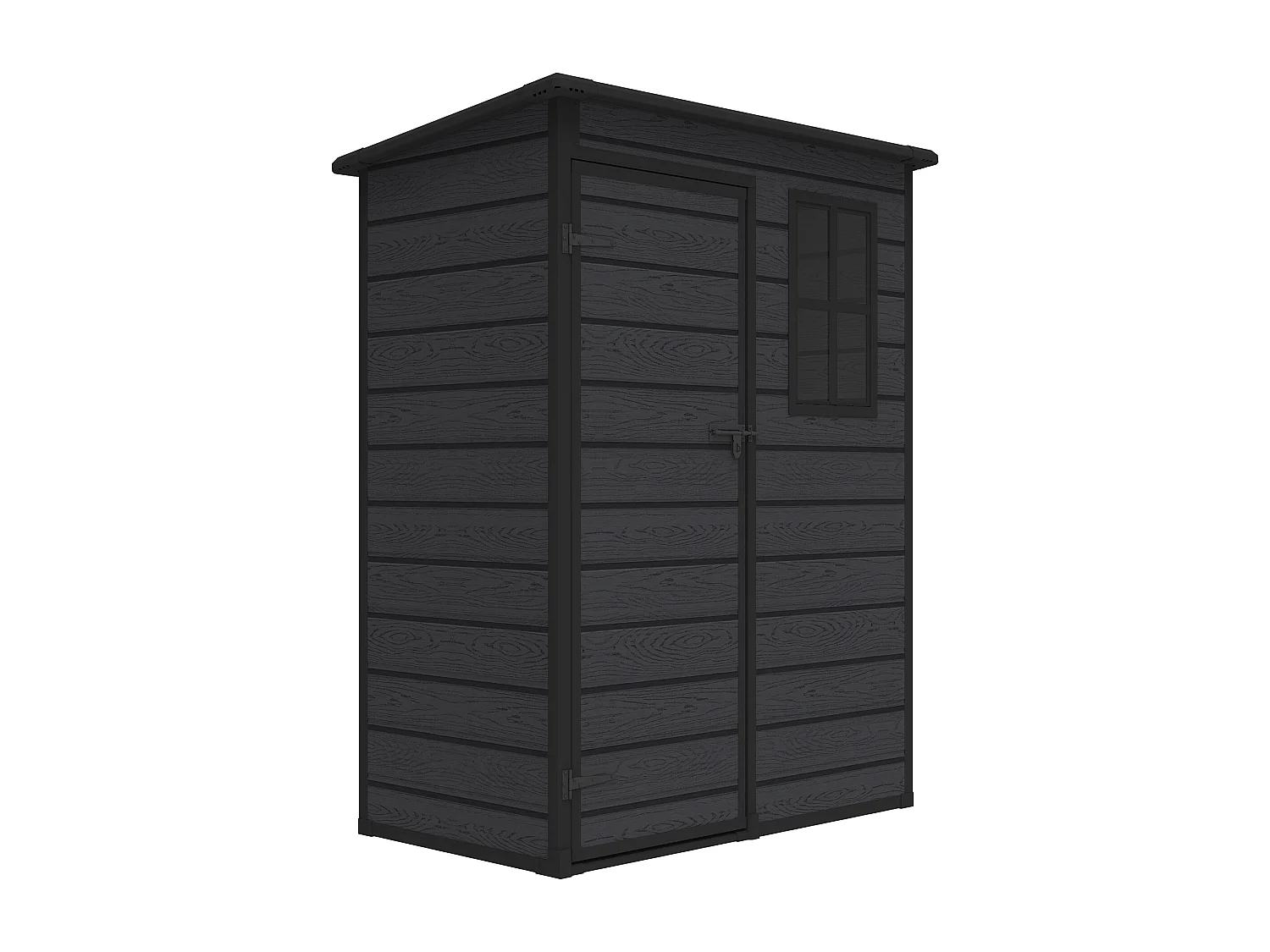 Abri de jardin en résine effet bois gris 1,38 m² avec plancher – CLETO