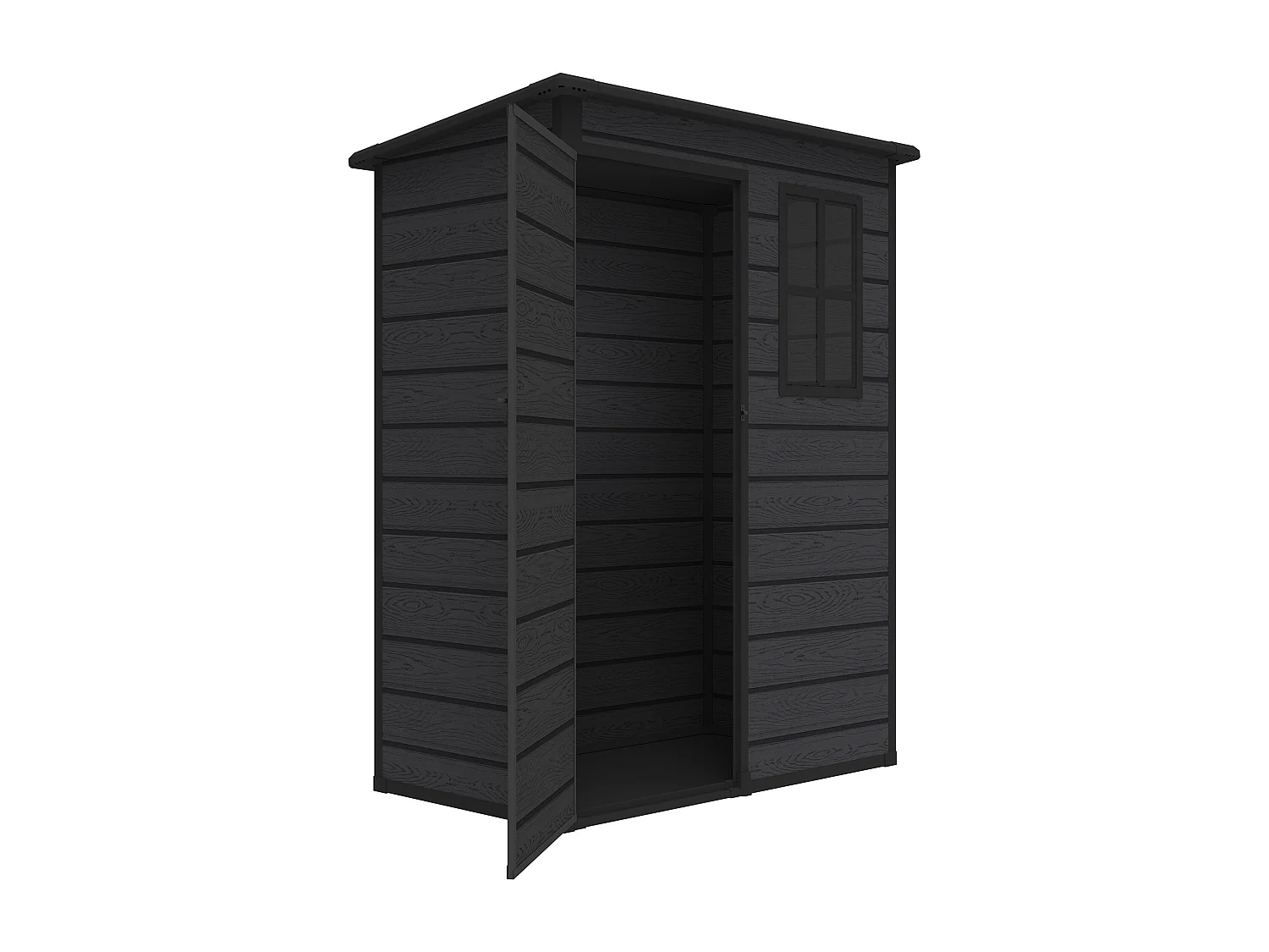 Abri de jardin en résine effet bois gris 1,38 m² avec plancher – CLETO