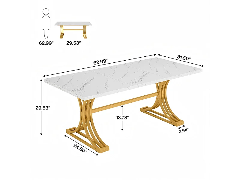 Bureau d'ordinateur, pieds en forme de double C, 159x80x75cm,table d'écriture pour bureau a domicile