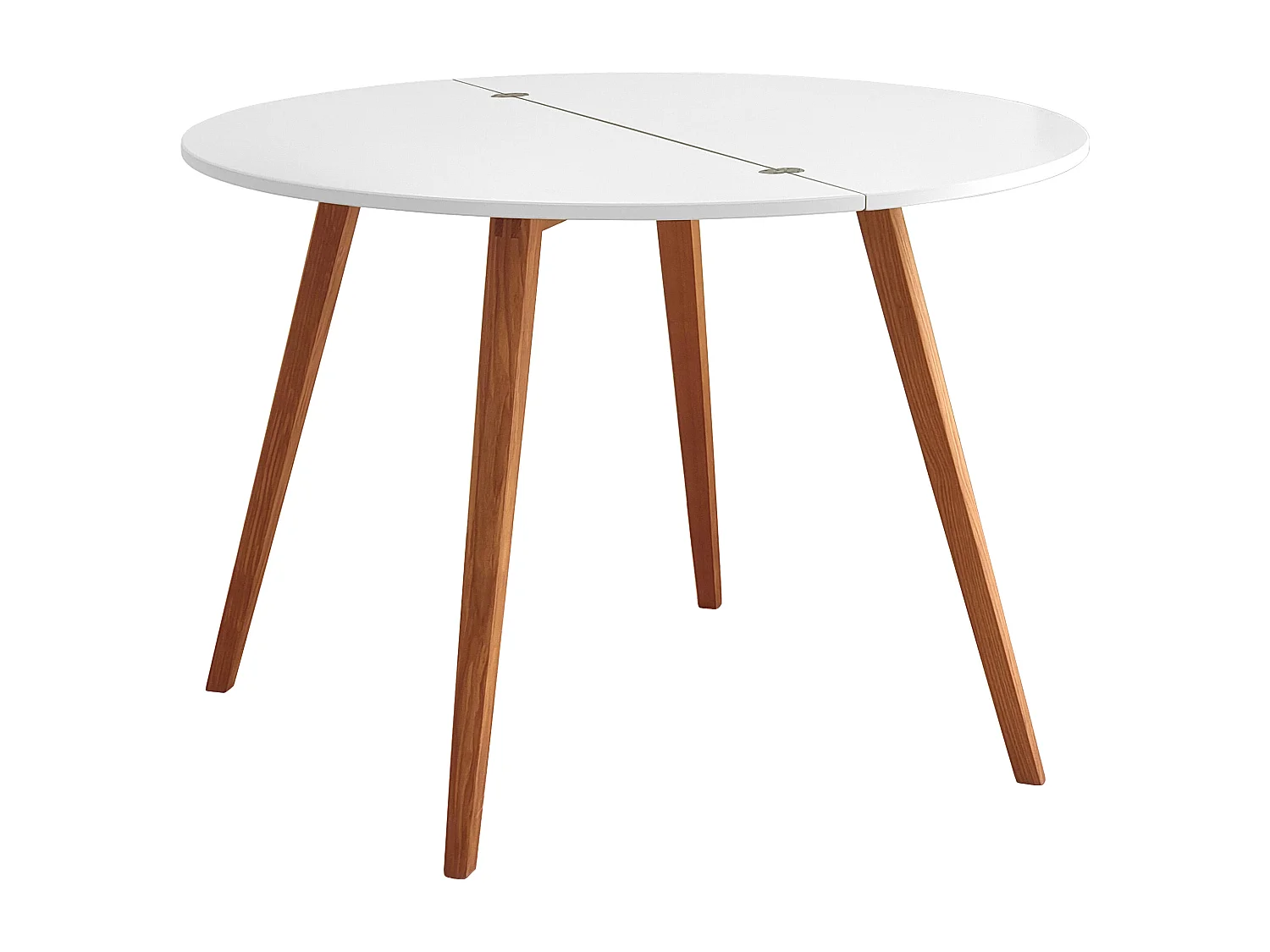 Table de salle à manger demi-ronde extensible 110 cm Mawi Blanc
