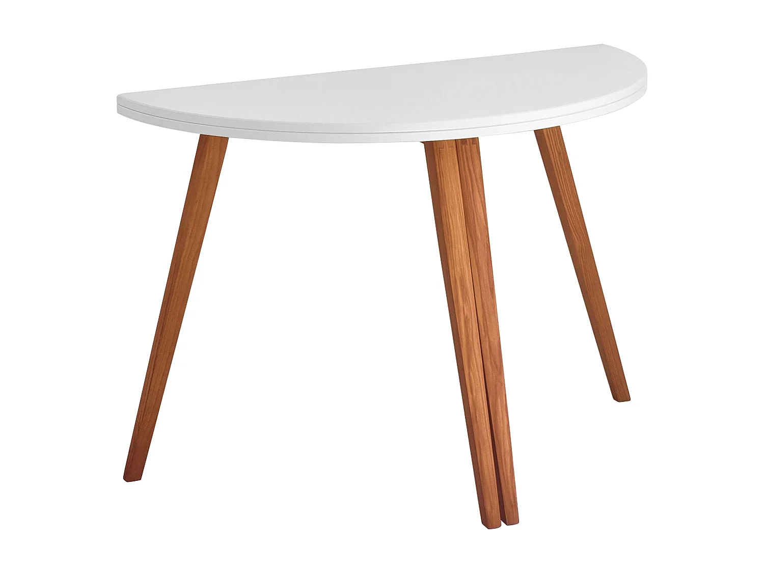 Table de salle à manger demi-ronde extensible 120 cm Mawi Blanc