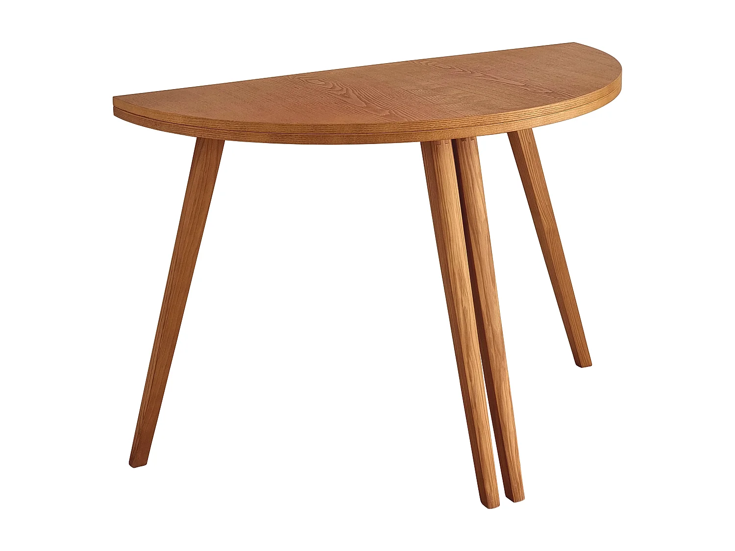 Table de salle à manger demi-ronde extensible 110 cm Mawi Chêne