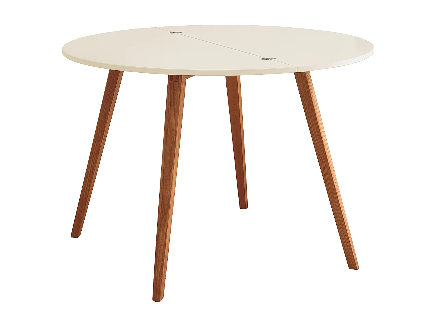 Table de salle à manger demi-ronde extensible 120 cm Mawi Blanc Craie