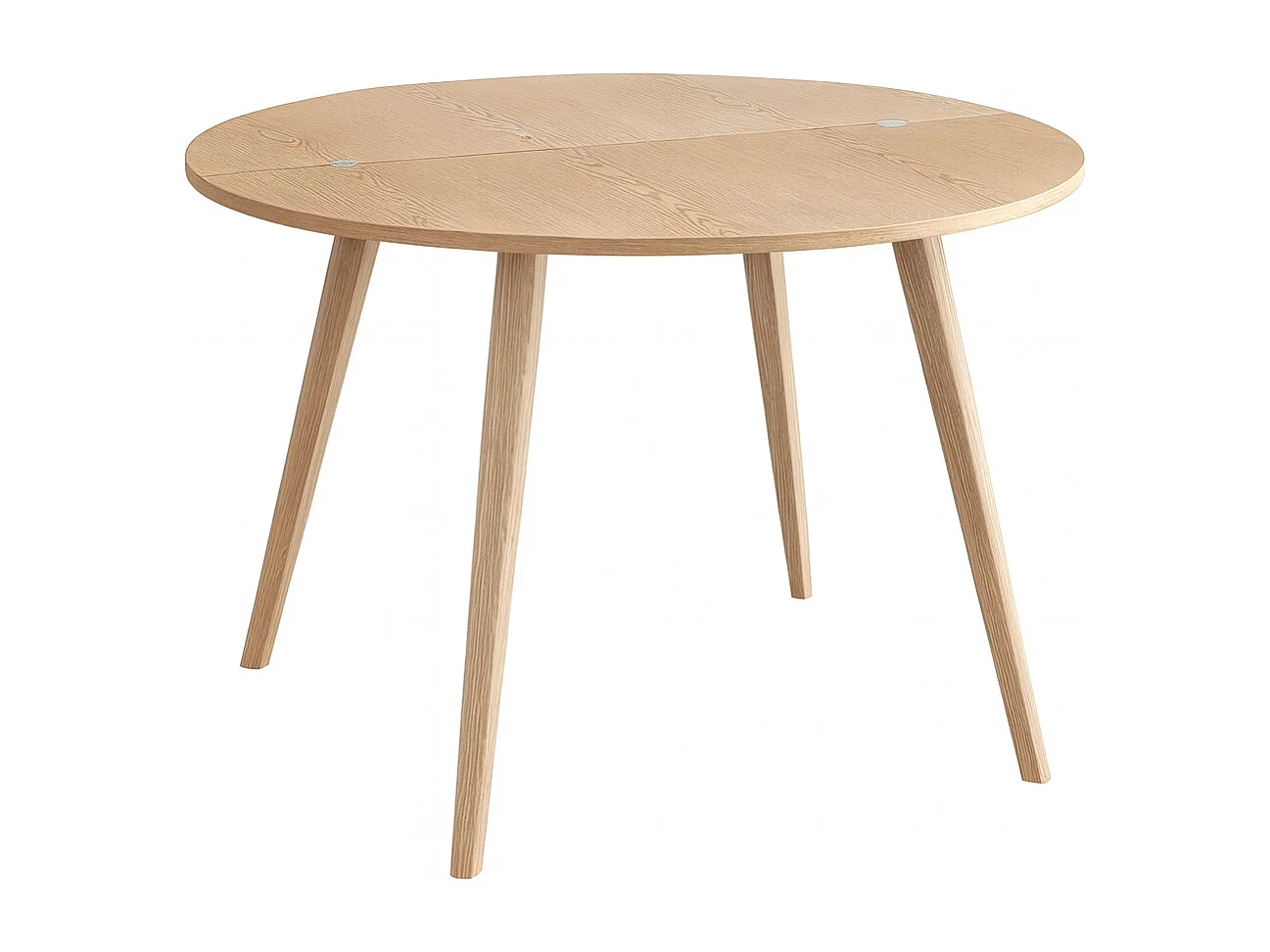 Table de salle à manger demi-ronde extensible 120 cm Mawi Frêne