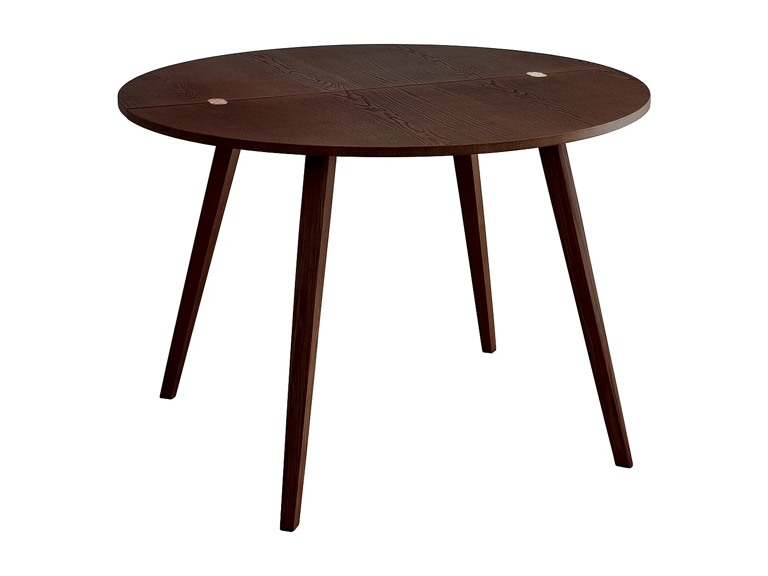 Table de salle à manger demi-ronde extensible 110 cm Mawi Noyer