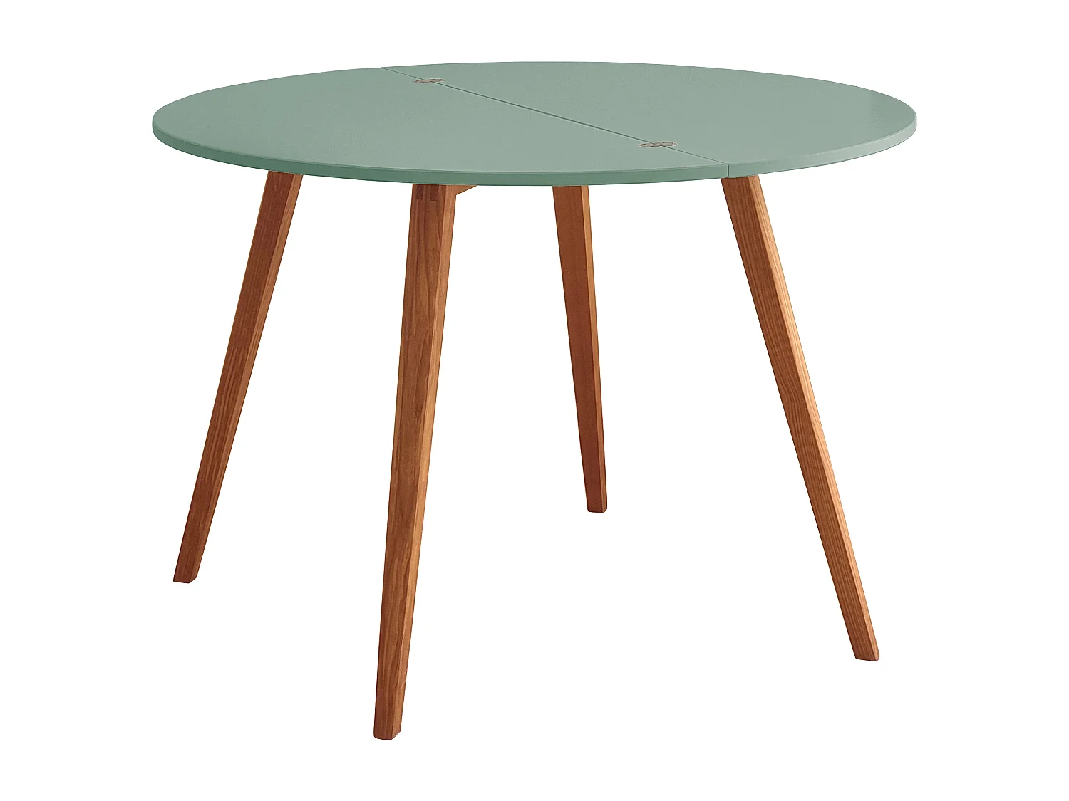 Table de salle à manger demi-ronde extensible 120 cm Mawi Vert Sauge