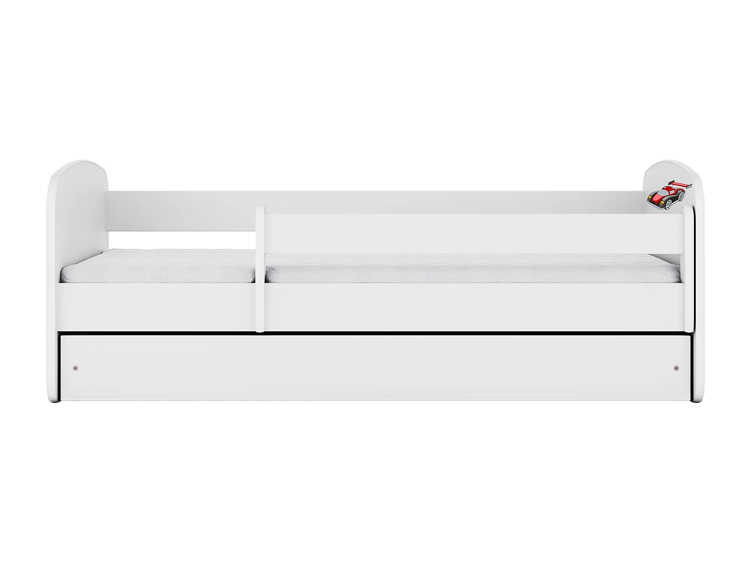 Lit enfant avec tiroir et barrière- Voiture de Course - 70 x 140 cm