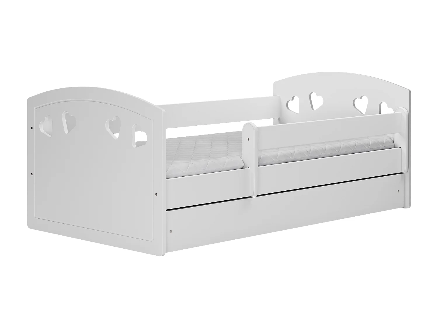 Lit enfant avec tiroir et barrière, matelas inclus - JULIA - 80 x 160 cm
