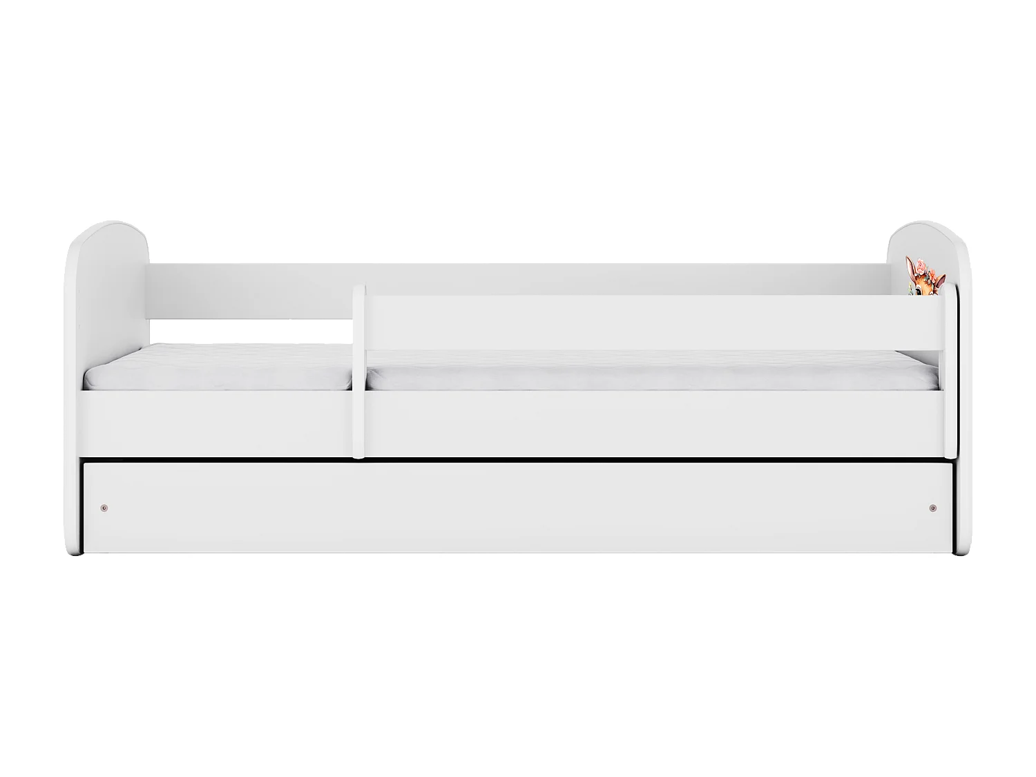 Lit enfant avec tiroir et barrière- Bambi - 80 x 180 cm