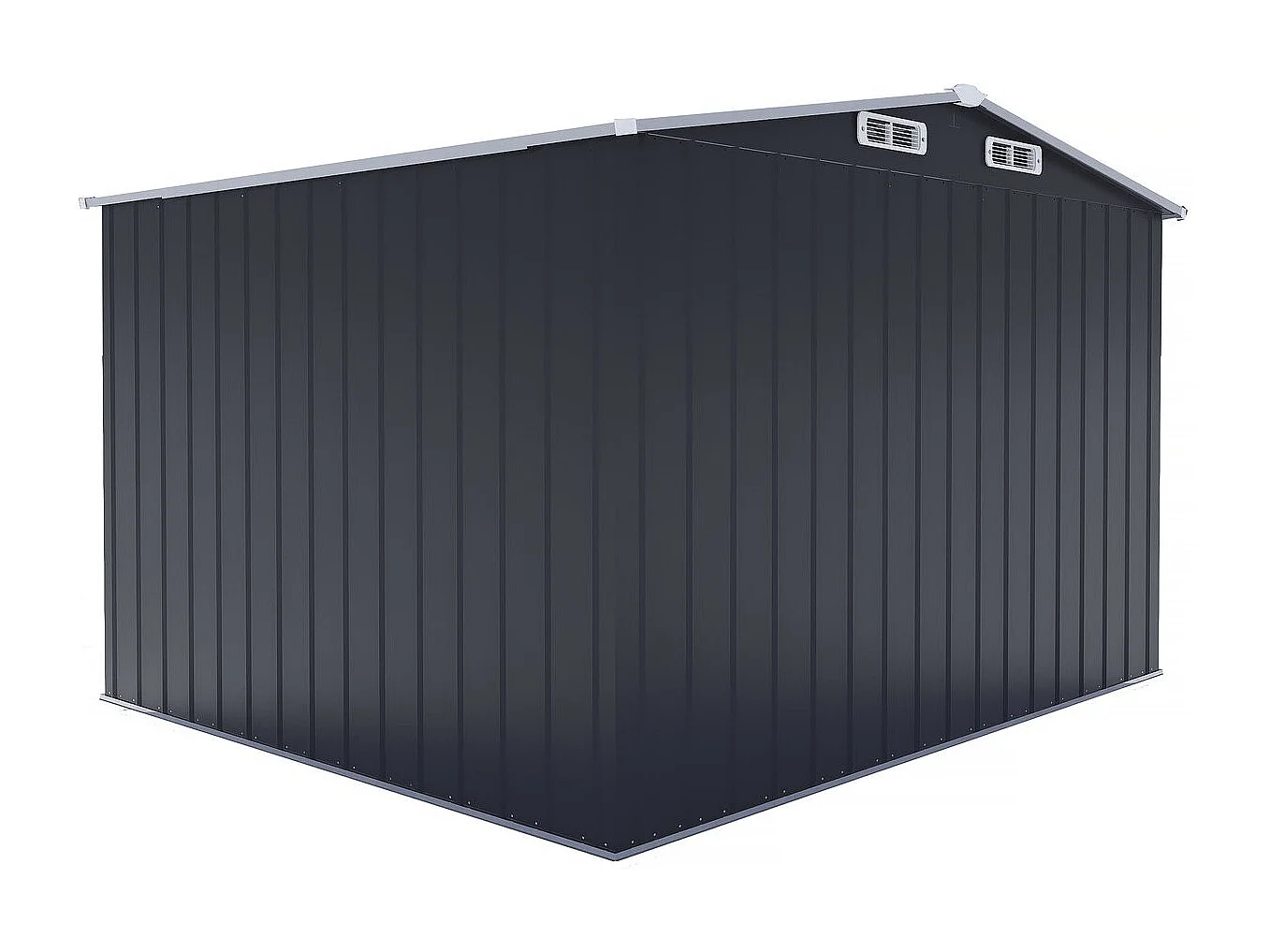 Telheiro metálico para jardim "Boston" com porta de correr - 8 m² - Cinzento