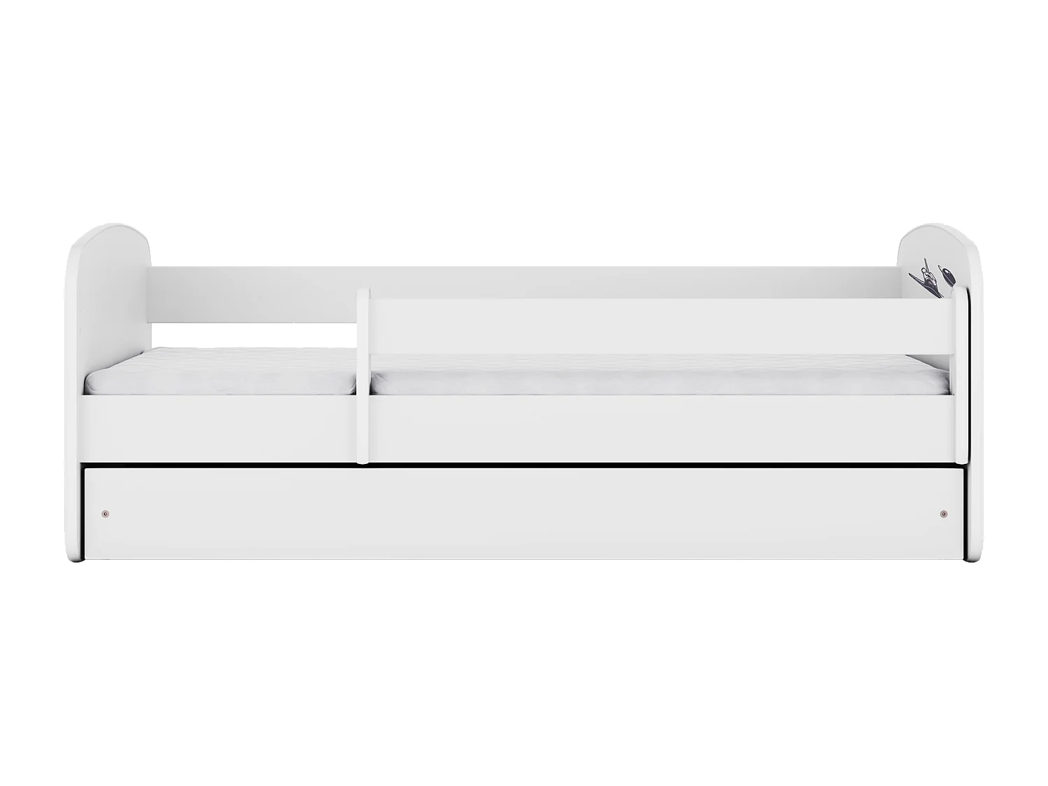 Lit enfant avec tiroir et barrière- NASA - 80 x 160 cm