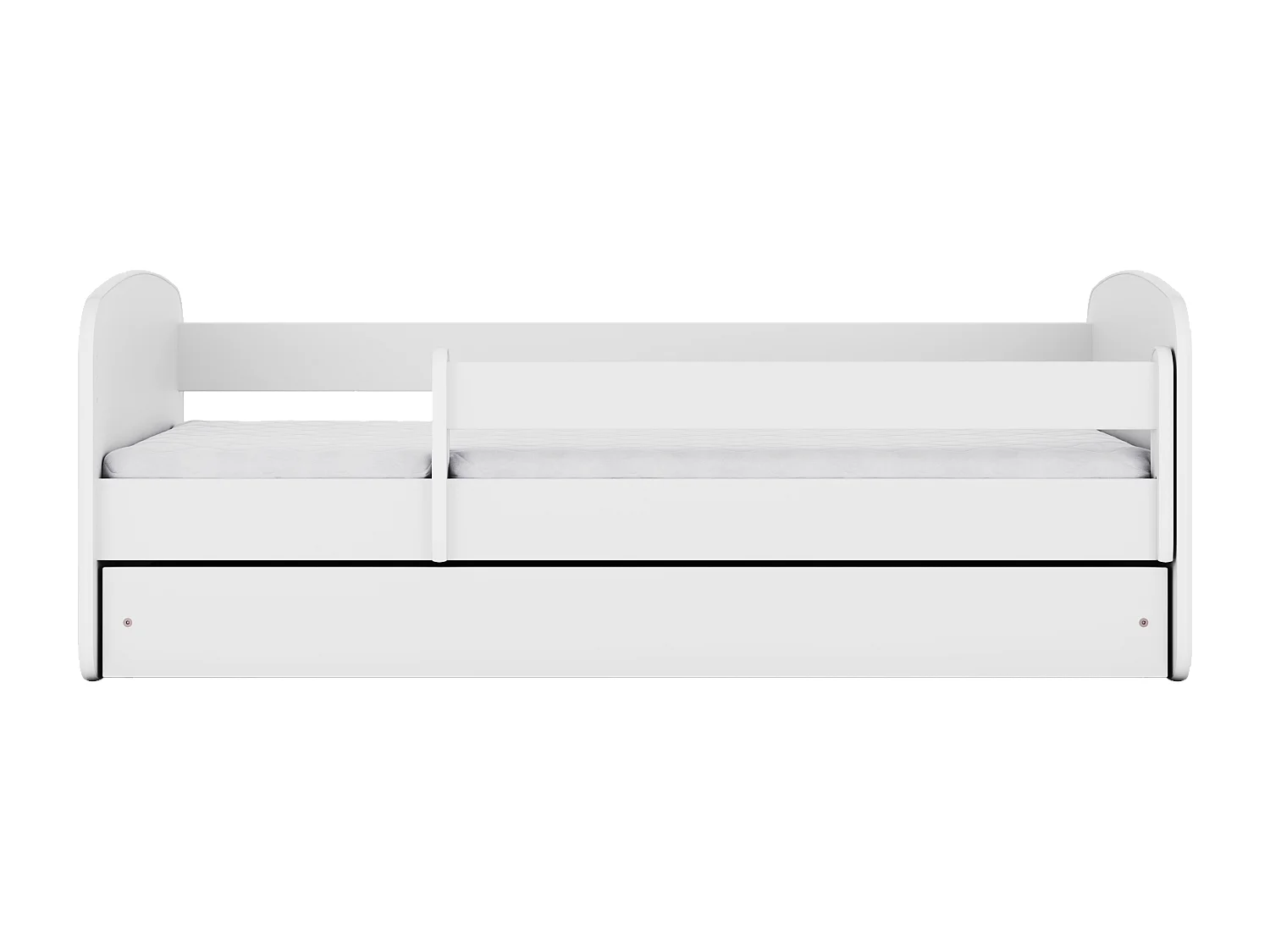 Lit enfant avec tiroir et barrière, matelas inclus - Sans Motif - 80 x 180 cm