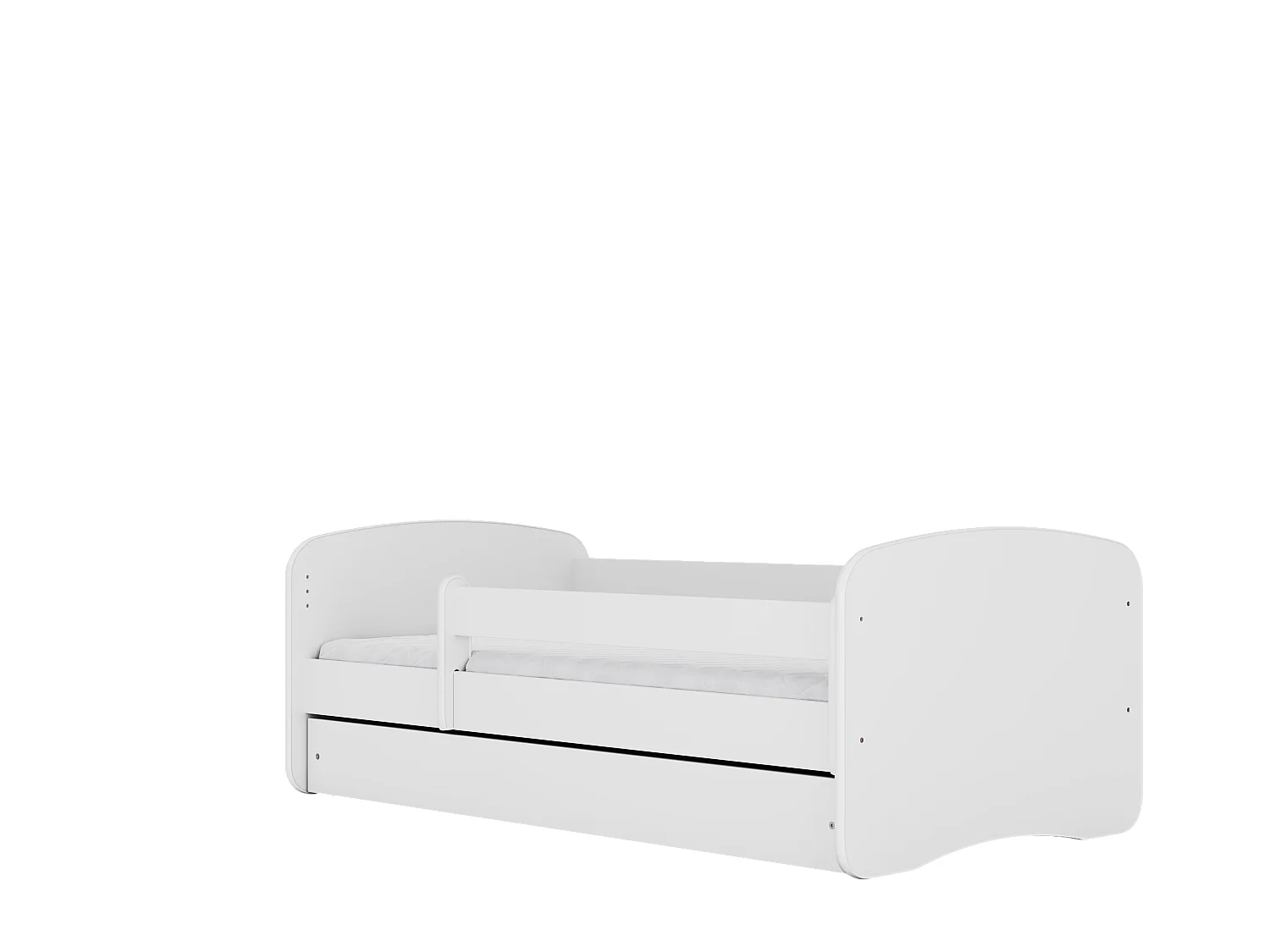 Lit enfant avec tiroir et barrière, matelas inclus - Sans Motif - 80 x 180 cm